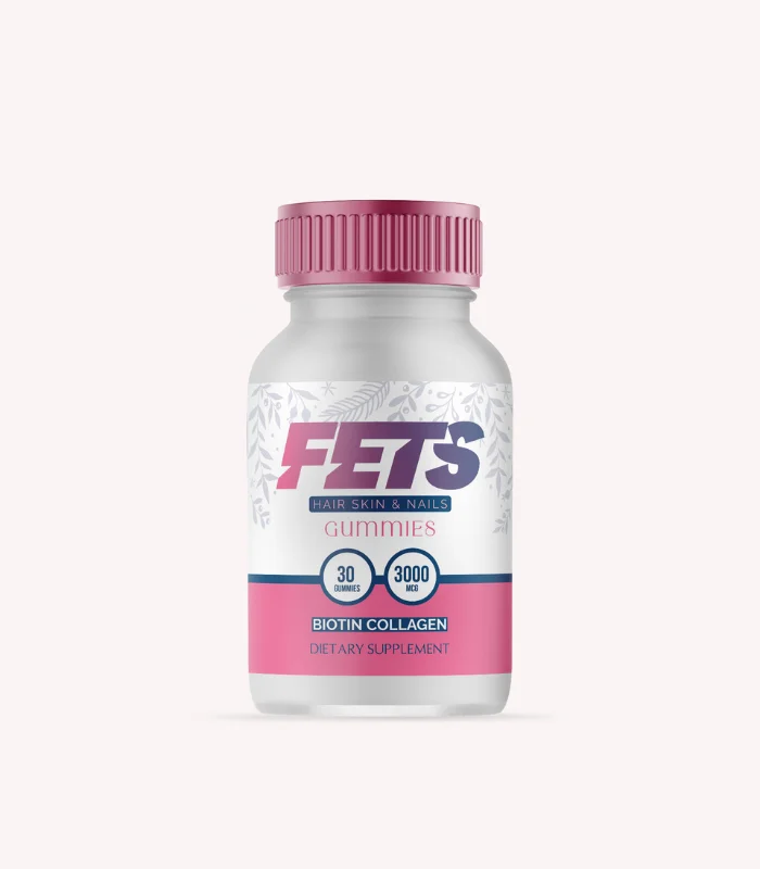 "FETS Hair, Nail and Skin Gummies – Daily Biotin & Collagen Beauty Supplement"